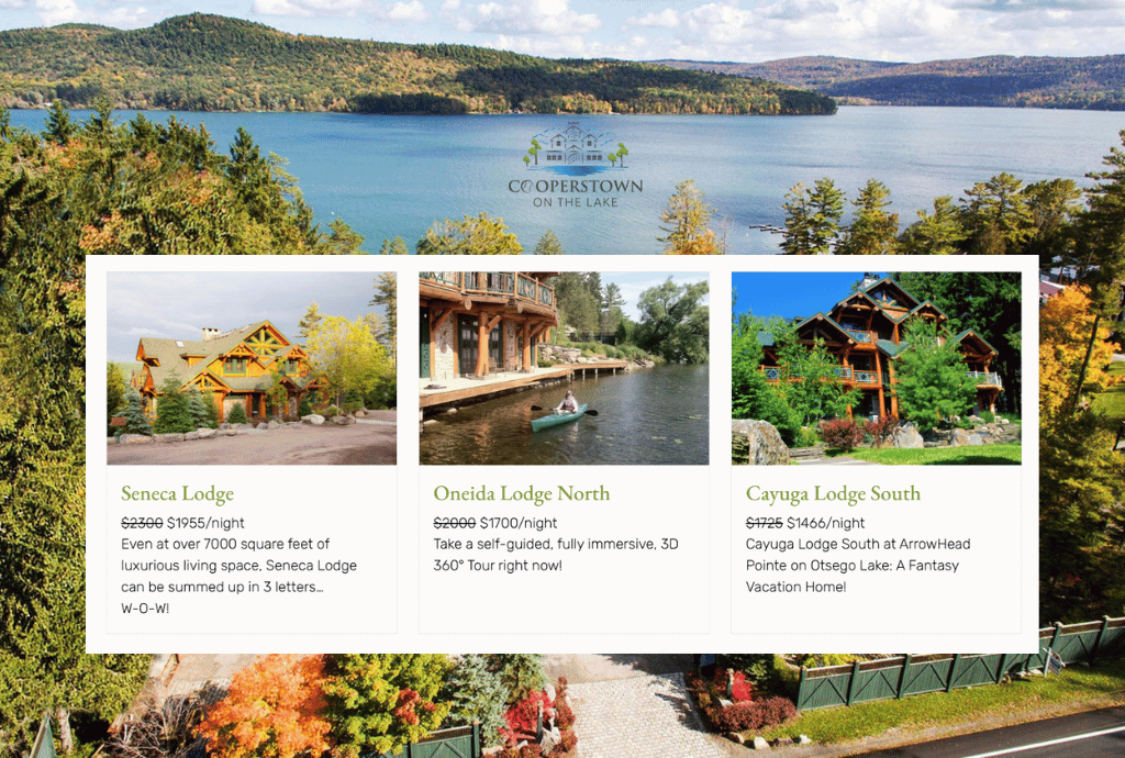 Experience Luxury and Nature Home Rental in Cooperstown on the Lake